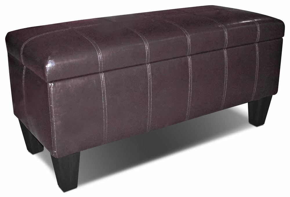 Jackson 39″ Storage Ottoman – Brown Faux Leather Furniture