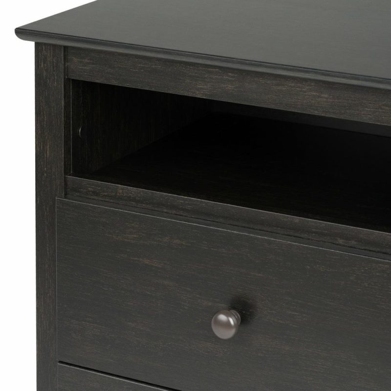 Jade 2-Drawer Nightstand – Washed Black Bedroom