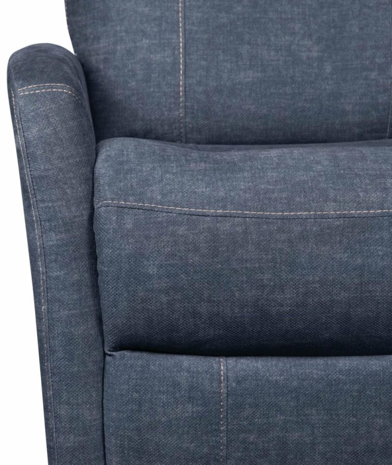 Jeffry 30.3″ Indigo Blue Velvet Fabric Swivel Glider Reclining Chair Furniture