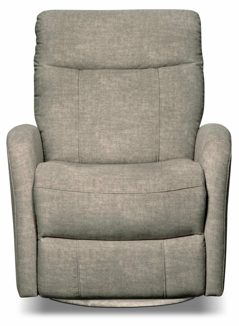 Jeffry 30.3″ Stone Beige Velvet Fabric Swivel Glider Reclining Chair Furniture