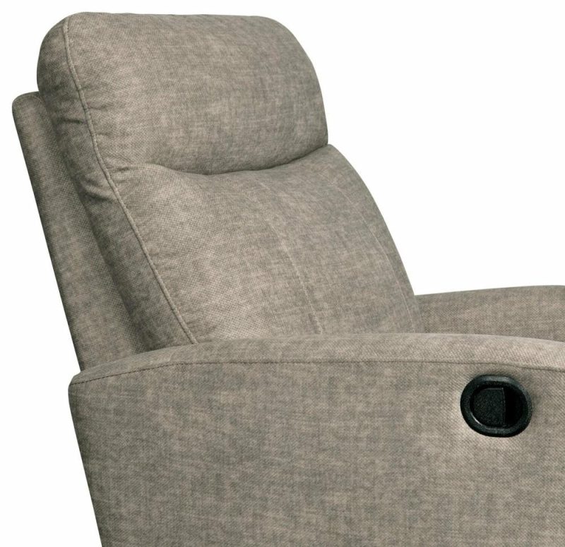 Jeffry 30.3″ Stone Beige Velvet Fabric Swivel Glider Reclining Chair Furniture