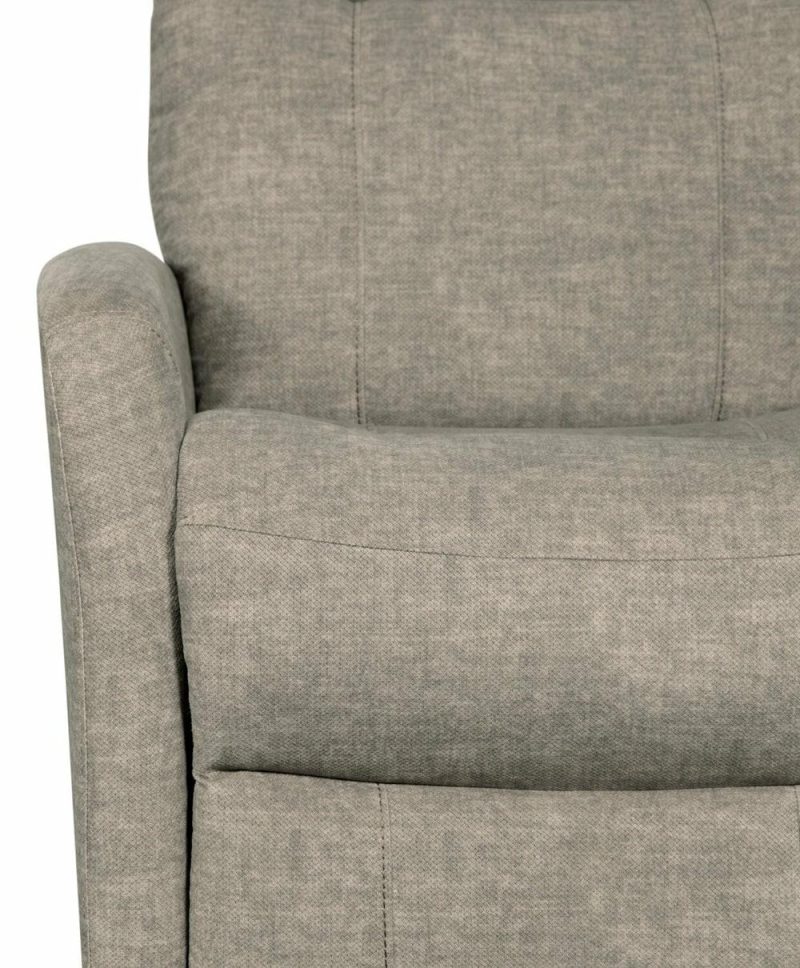 Jeffry 30.3″ Stone Beige Velvet Fabric Swivel Glider Reclining Chair Furniture