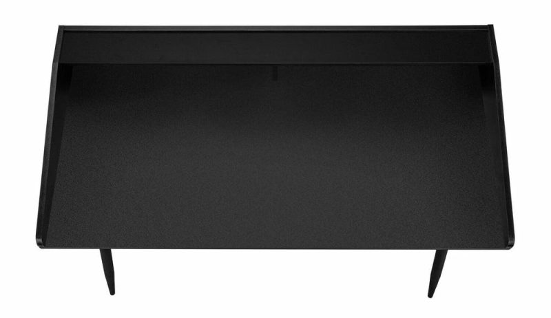 Jeremy 47.25″ Desk With Small Hutch – Black Desks