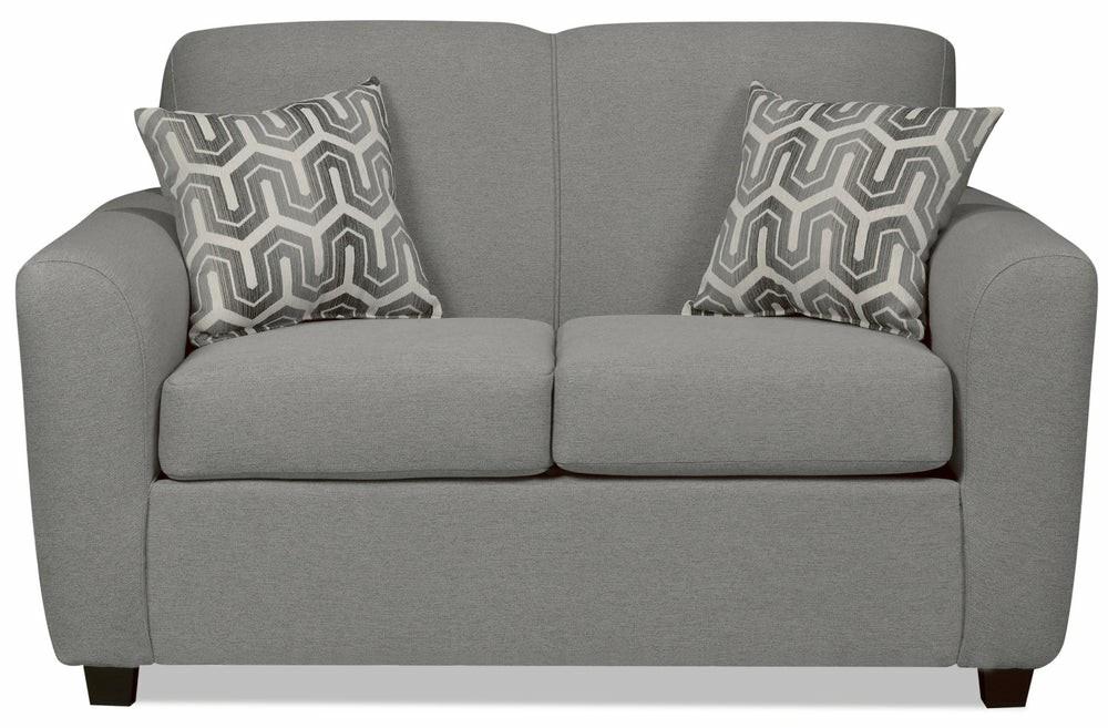 Jeri Fabric Loveseat – Grey Furniture