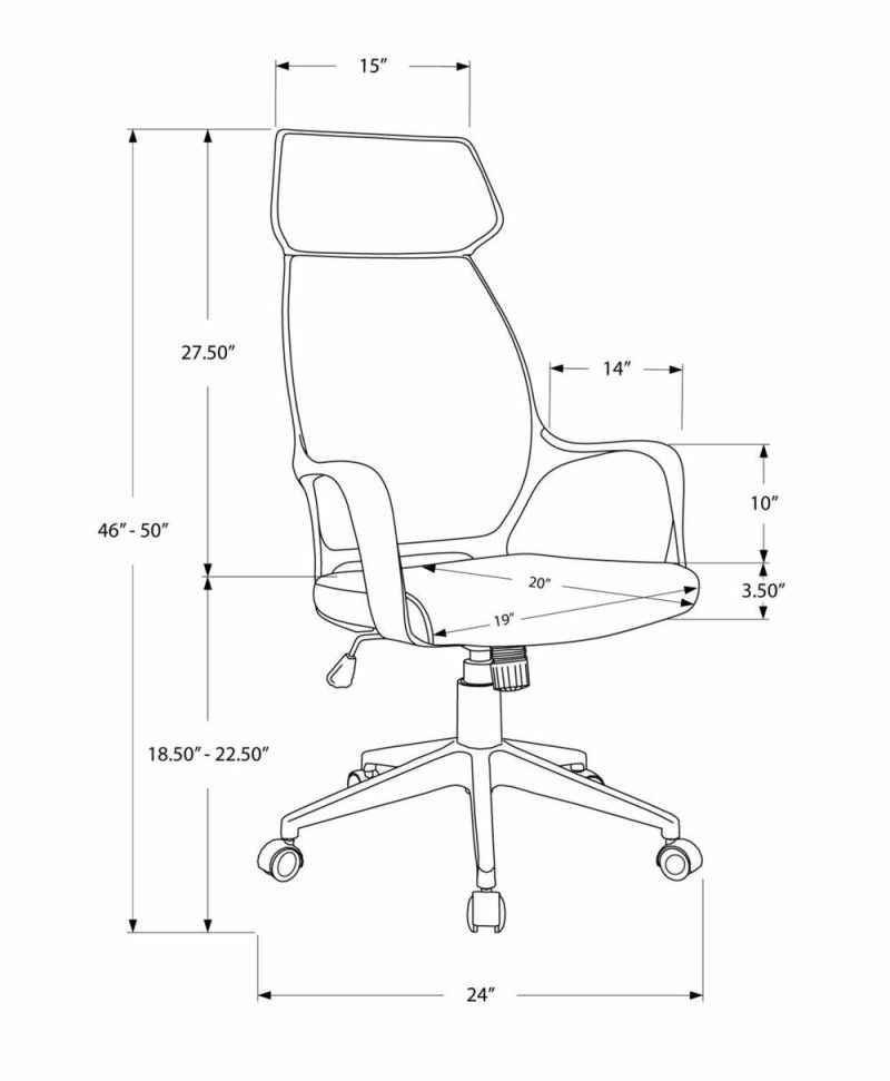 Jessie 25″ Office Chair – Grey & Black Chairs