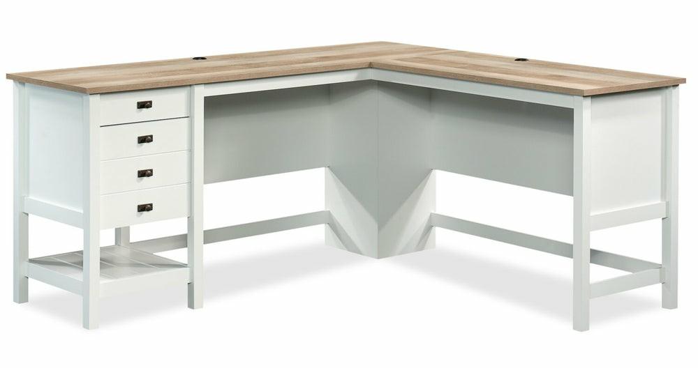 Joana 65.12″ L-Shaped Desk – Soft White Desks