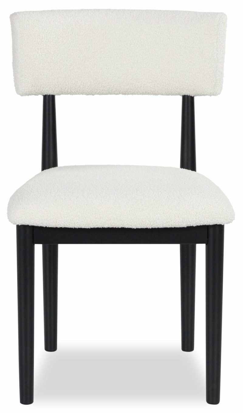 Jolie Dining Chair With Boucle Fabric – White & Black Dining Chairs