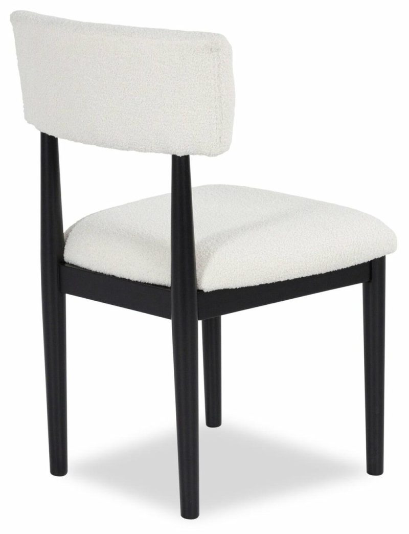 Jolie Dining Chair With Boucle Fabric – White & Black Dining Chairs