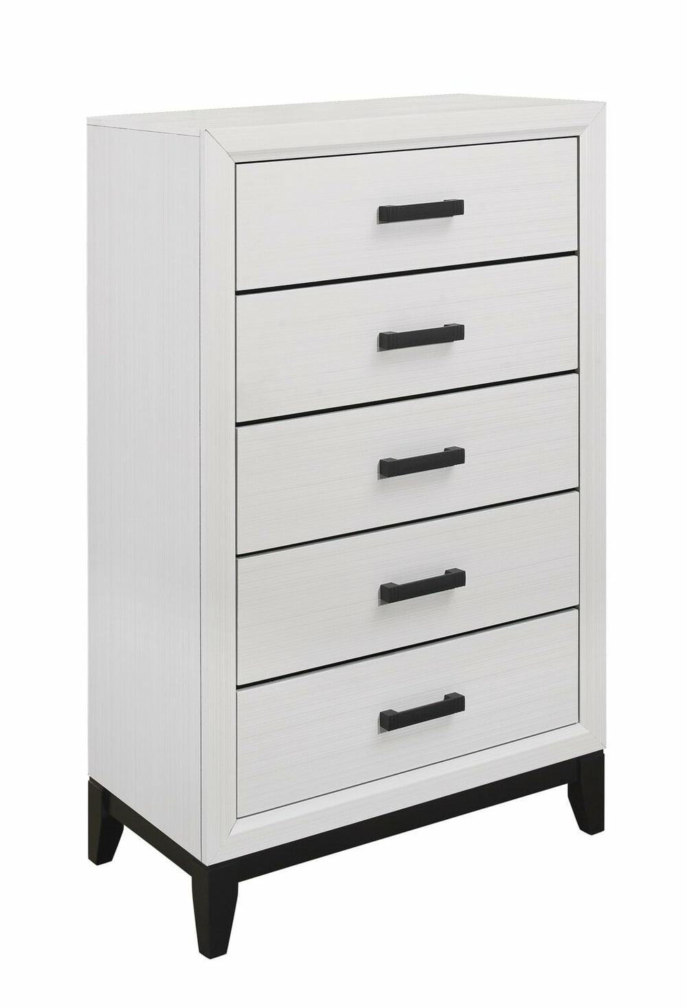 Kate Bedroom Chest Of Drawers, 5-Drawer, 31.1″W X 50.4″H – White Bedroom