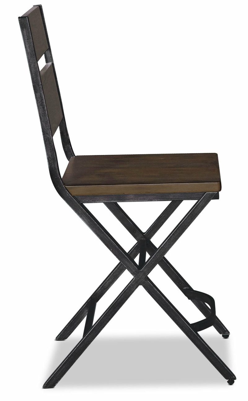 Kavara Counter-Height Stool With Ladder-Back, Metal – Brown Bar Stools