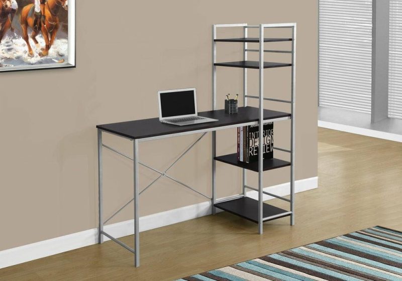 Kayden 47.25″ Desk With Open Shelves – Espresso Desks