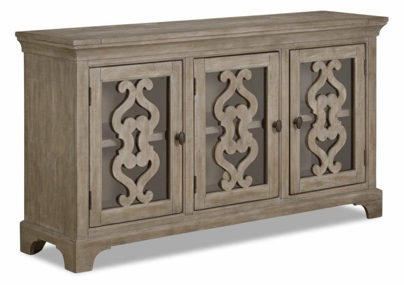 Keswick Dining Server With Storage, 66″W – Dovetail Grey Buffets, Servers And Cabinets