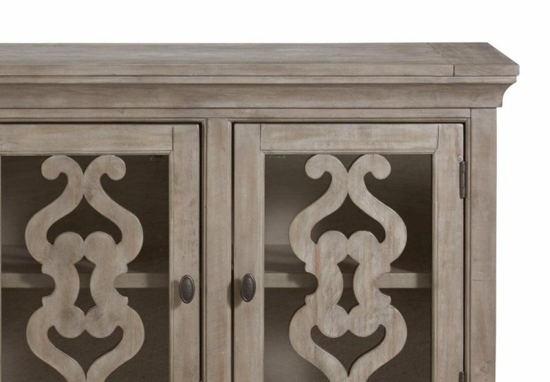 Keswick Dining Server With Storage, 66″W – Dovetail Grey Buffets, Servers And Cabinets