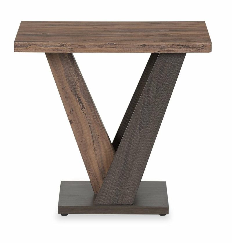 Kinsley 23.6″ Modern End Table – Dark Brown Wood End Tables