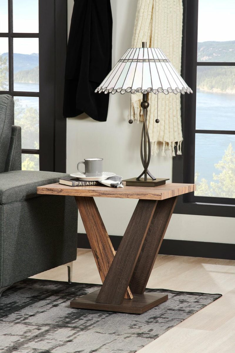 Kinsley 23.6″ Modern End Table – Dark Brown Wood End Tables