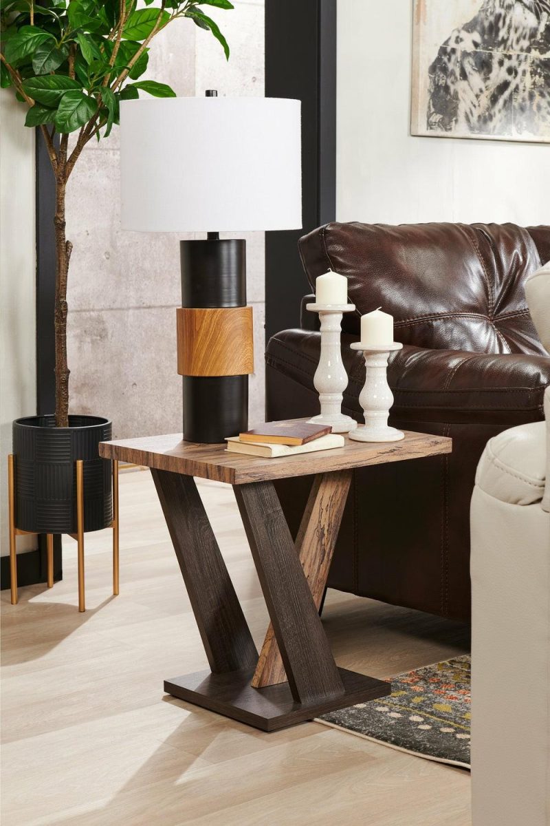 Kinsley 23.6″ Modern End Table – Dark Brown Wood End Tables