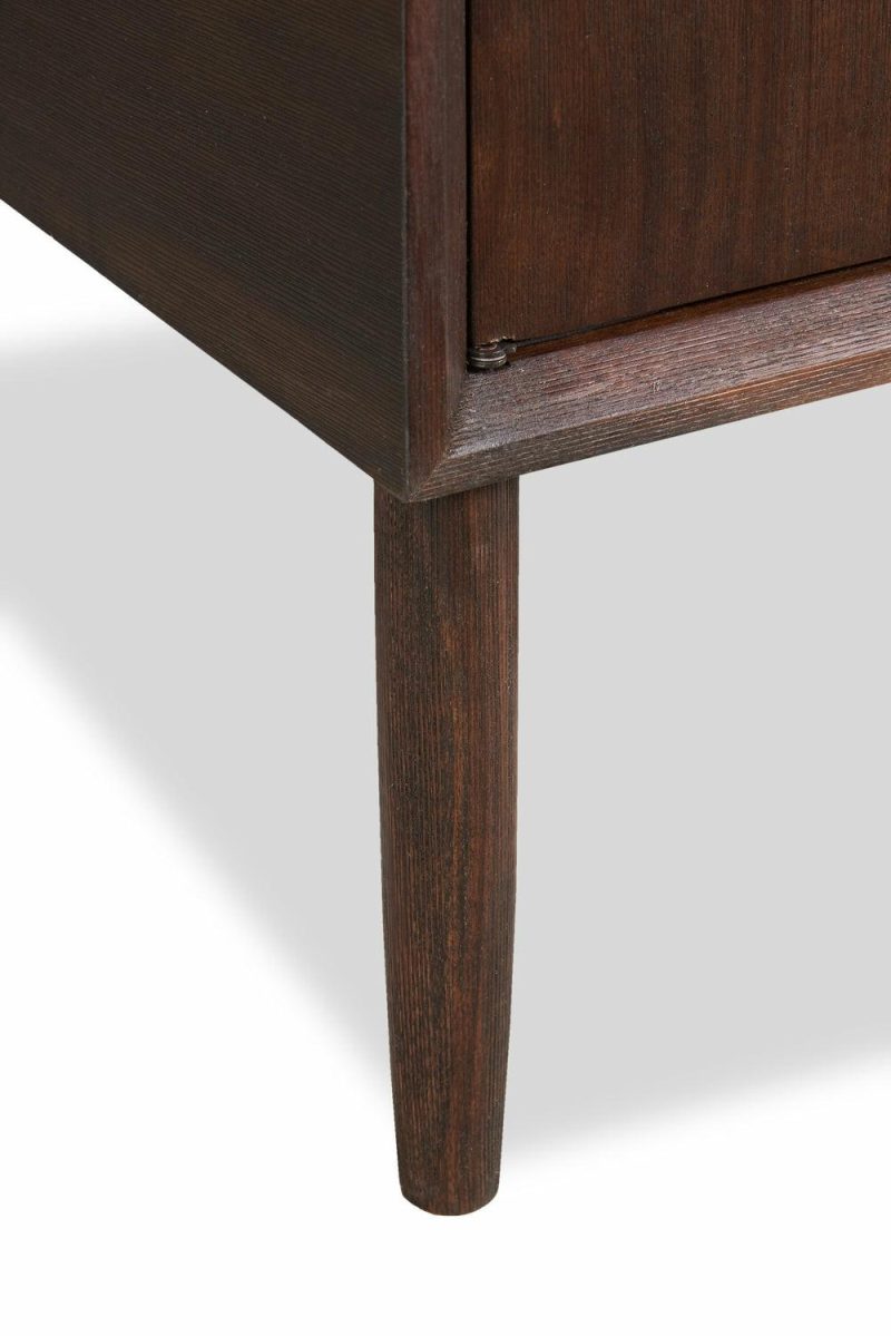 Kisper 22.13″ Retro End Table With Storage – Dark Brown Wood Wood End Tables