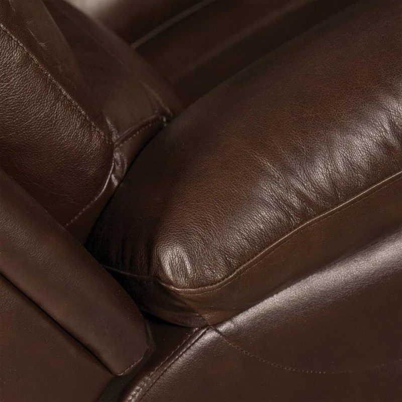 Kobe 87.4″ Brown Genuine Leather Power Reclining Sofa With Usb Ports Furniture