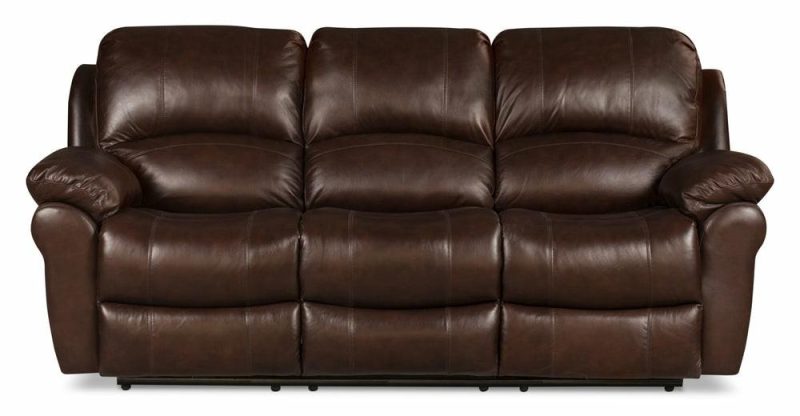 Kobe 87.4″ Brown Genuine Leather Reclining Sofa Furniture