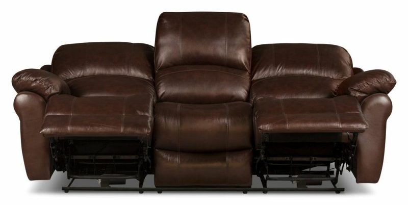 Kobe 87.4″ Brown Genuine Leather Reclining Sofa Furniture