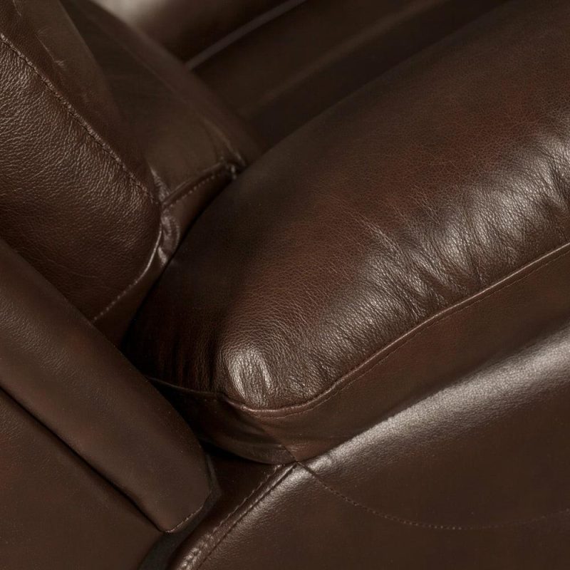 Kobe 87.4″ Brown Genuine Leather Reclining Sofa Furniture