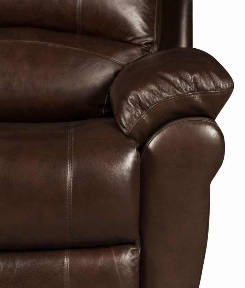 Kobe 87.4″ Brown Genuine Leather Reclining Sofa Furniture