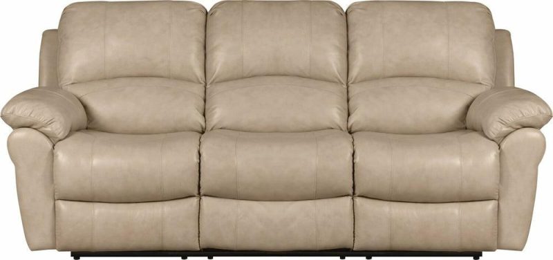 Kobe 87.4″ Stone Beige Genuine Leather Reclining Sofa Furniture