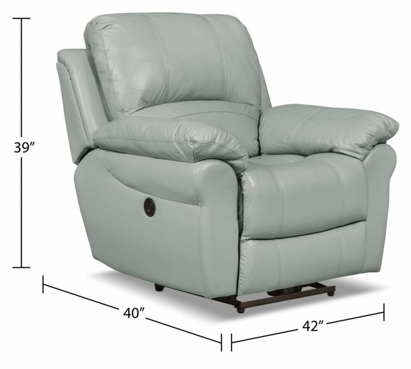 Kobe Genuine Leather Power Recliner – Blue Furniture