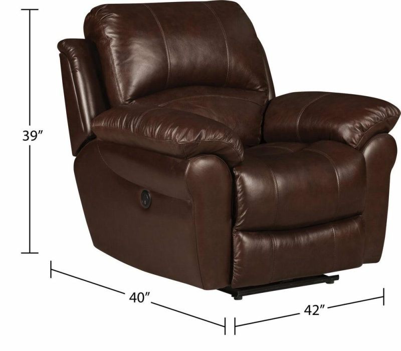 Kobe Genuine Leather Power Recliner – Brown Furniture