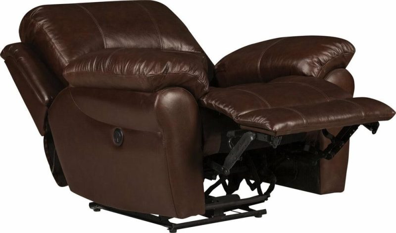 Kobe Genuine Leather Power Recliner – Brown Furniture