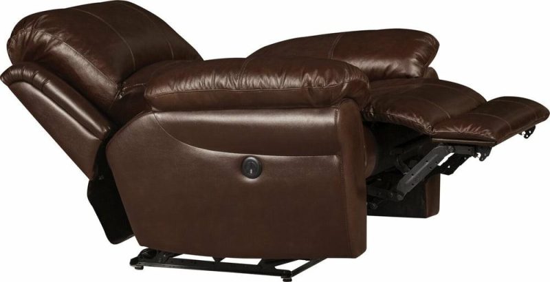 Kobe Genuine Leather Power Recliner – Brown Furniture