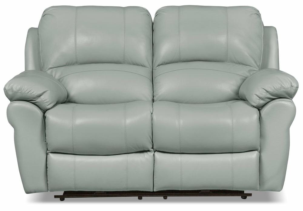 Kobe Genuine Leather Power Reclining Loveseat – Blue Furniture