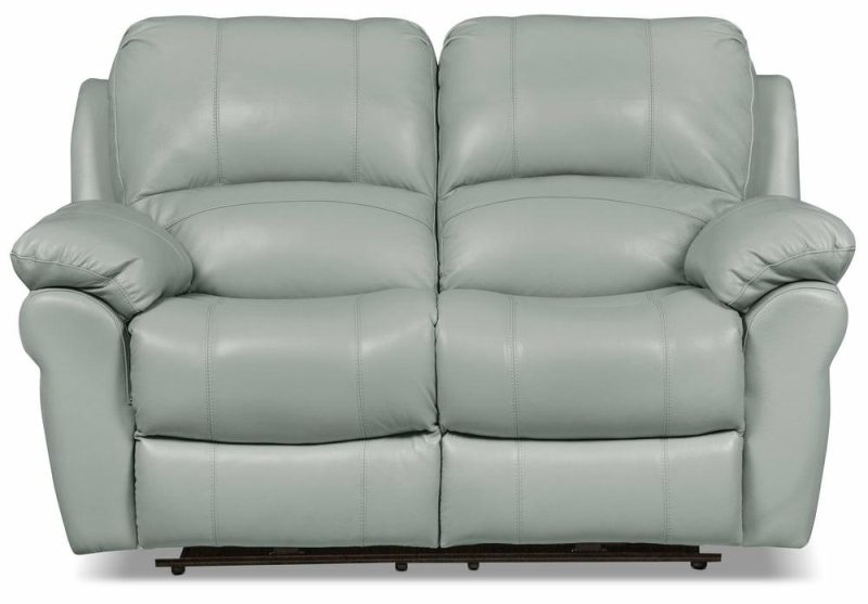 Kobe Genuine Leather Reclining Loveseat – Blue Furniture