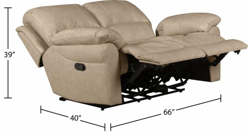 Kobe Genuine Leather Reclining Loveseat – Stone Furniture