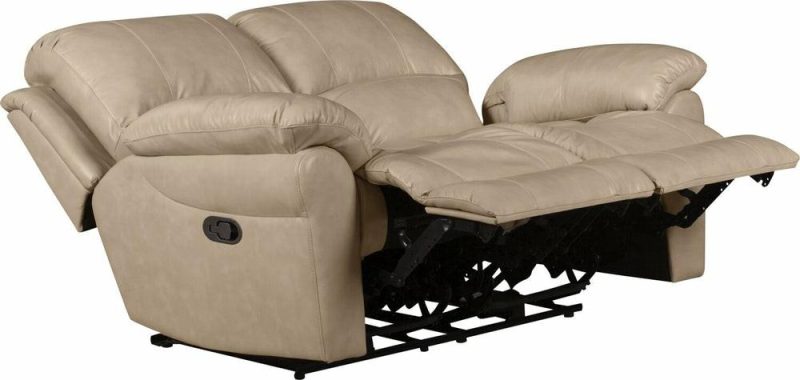 Kobe Genuine Leather Reclining Loveseat – Stone Furniture