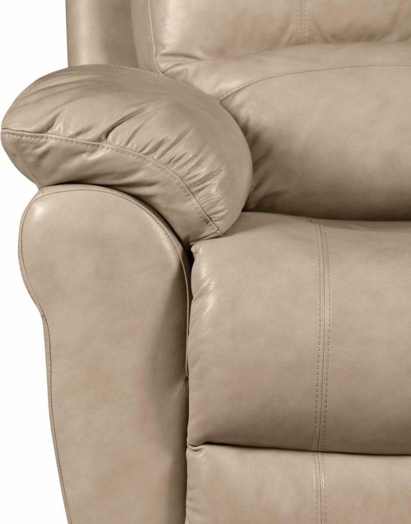 Kobe Genuine Leather Reclining Loveseat – Stone Furniture