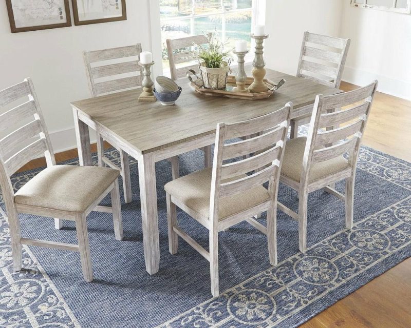 Koda 7Pc Dining Set With Table & 6 Chairs, 59.9″W – White Dining Room