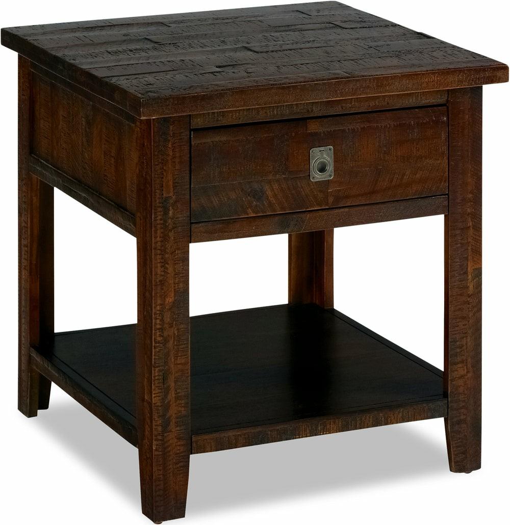 Konagrove 24″ Rustic End Table With Storage And Shelf – Dark Brown  Wood End Tables