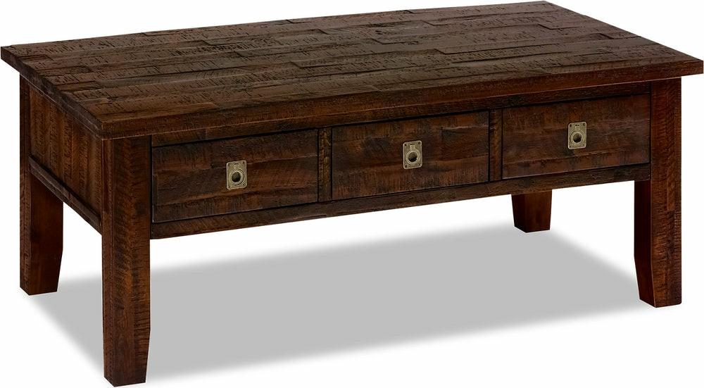 Konagrove 48″ Rustic Coffee Table With Storage – Dark Brown  Wood Coffee Tables