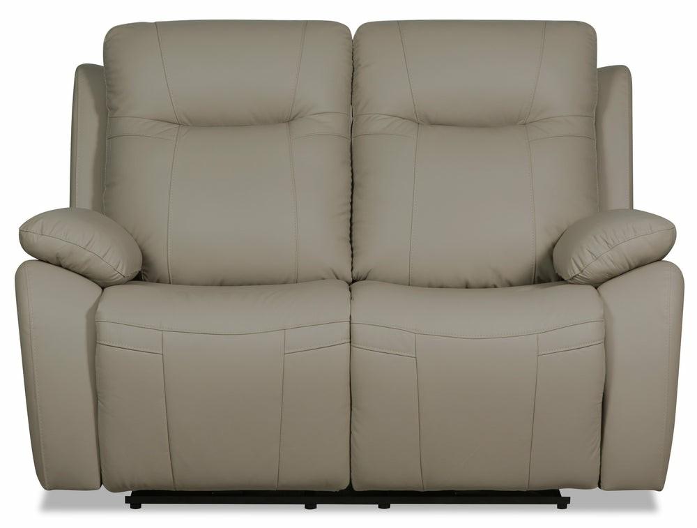 Kora Genuine Leather Power Reclining Loveseat – Beige Furniture