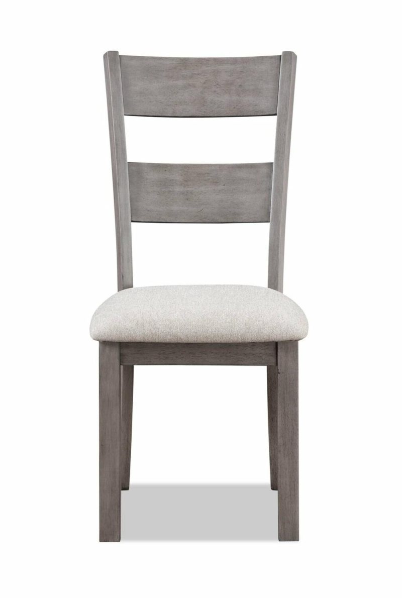 Krew Dining Chair With Polyester Fabric, Ladder-Back – Grey Dining Chairs