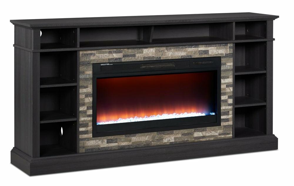 Lappland 70″ Electric Fireplace Tv Stand With Storage And Cable Management For Tv’s Up To 80″- Black Electric Fireplaces