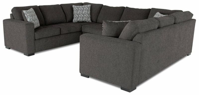 Legend 3-Piece Chenille Sleeper Sectional Sofa – Pewter Furniture