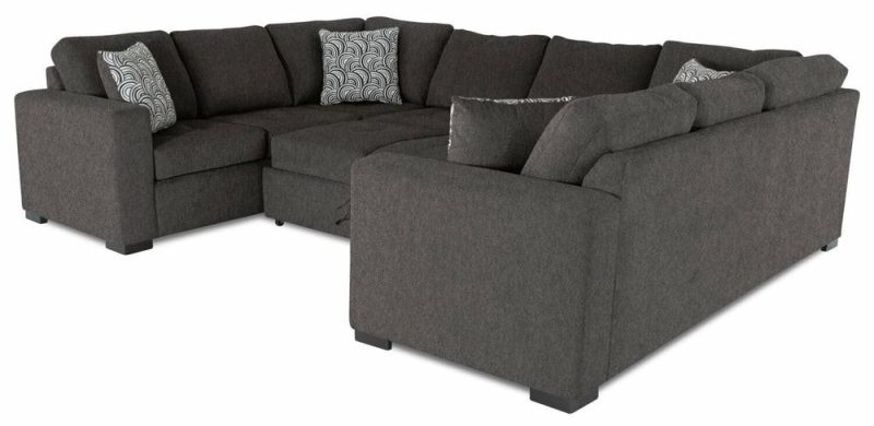 Legend 3-Piece Chenille Sleeper Sectional Sofa – Pewter Furniture