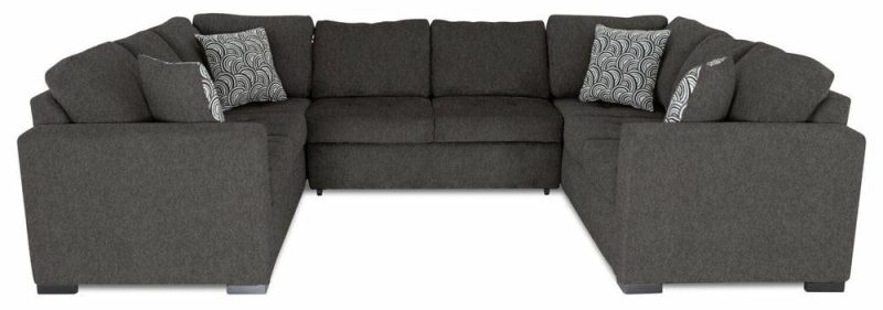 Legend 3-Piece Chenille Sleeper Sectional Sofa – Pewter Furniture