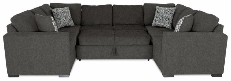 Legend 3-Piece Chenille Sleeper Sectional Sofa – Pewter Furniture