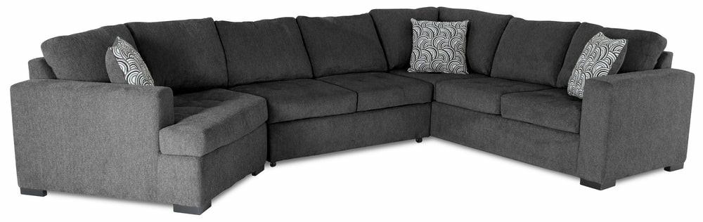 Legend 3-Piece Left-Facing Chenille Cuddler Sleeper Sectional – Pepper Furniture