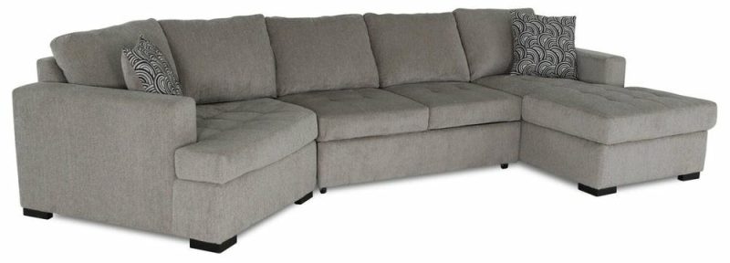 Legend 3-Piece Left-Facing Chenille Cuddler Sleeper Sectional With Chaise – Platinum Furniture