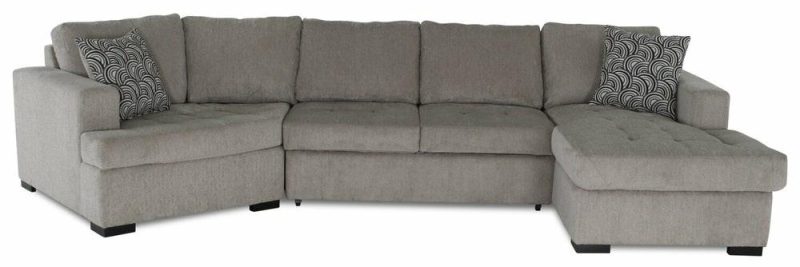 Legend 3-Piece Left-Facing Chenille Cuddler Sleeper Sectional With Chaise – Platinum Furniture