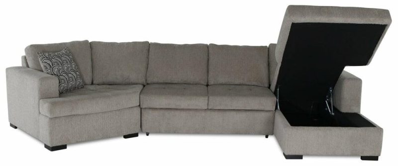 Legend 3-Piece Left-Facing Chenille Cuddler Sleeper Sectional With Chaise – Platinum Furniture